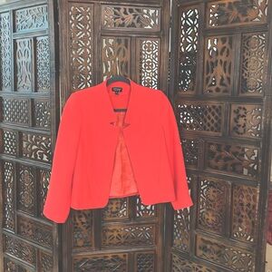 TOPSHOP like NEW Crepe Notch Neck Jacket Red Sz 2